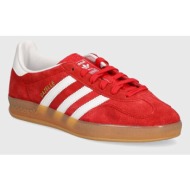  σουέτ αθλητικά παπούτσια adidas originals gazelle indoor χρώμα: κόκκινο, ji2063