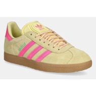 σουέτ αθλητικά παπούτσια adidas originals gazelle χρώμα: κίτρινο, jh7211