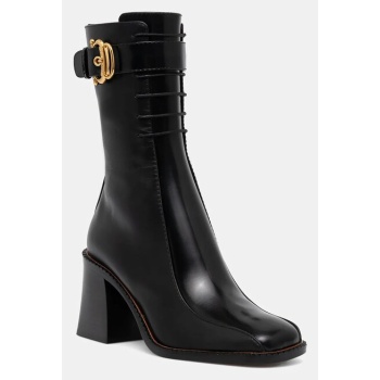 δερμάτινες μπότες pollini χρώμα μαύρο