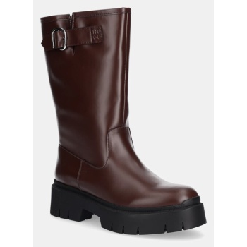 μπότες hugo kris χρώμα καφέ, 50552735