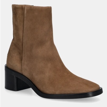 σουέτ μπότες calvin klein block heel