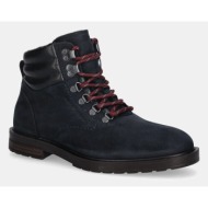  παπούτσια nubuck tommy hilfiger cleated hilfiger wrm hook boot χρώμα: ναυτικό μπλε, fm0fm05699