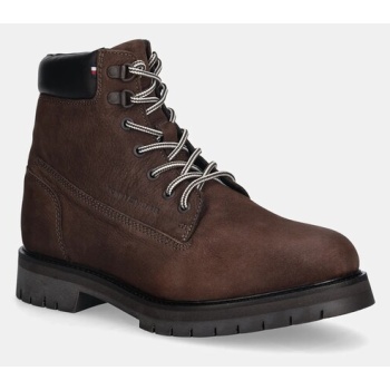 ψηλά δερμάτινα παπούτσια tommy hilfiger