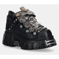 δερμάτινα αθλητικά παπούτσια new rock m-106npelo-c1 crust negro χρώμα: μαύρο, m-106npelo-c1 crust ne