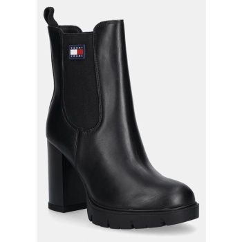 δερμάτινες μπότες tommy jeans tjw