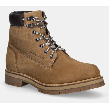 ψηλά δερμάτινα παπούτσια tommy hilfiger