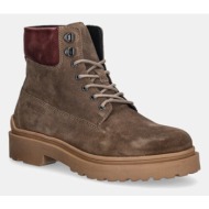  ψηλά δερμάτινα παπούτσια tommy jeans tjm lace up boot suede