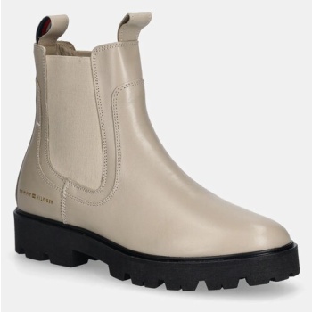 δερμάτινες μπότες τσέλσι tommy hilfiger