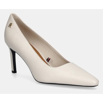 δερμάτινες γόβες tommy hilfiger th logo