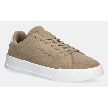 σουέτ sneakers tommy hilfiger th court