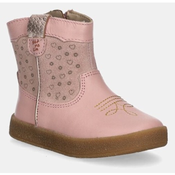 παιδικές δερμάτινες μπότες garvalin