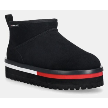 μπότες χιονιού σουέτ tommy jeans tjw