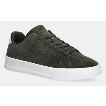 σουέτ sneakers tommy hilfiger th court