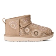  παιδικές χειμερινές μπότες σουέτ ugg kids` classic ultra mini sun stitch