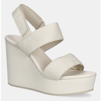 πέδιλα calvin klein jeans wedge sandal