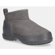  μπότες χιονιού σουέτ moon boot mb mezzaluna low boot suede