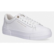  πάνινα παπούτσια tommy hilfiger th platform sneaker tumbled ltr