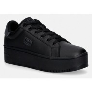  δερμάτινα sneakers tommy jeans tjw flatform ess mu