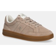  σουέτ sneakers tommy hilfiger th heritage court sneaker suede
