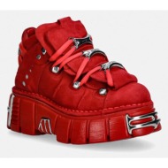  σουέτ sneakers new rock nobuck rojo, tower rojo paladio