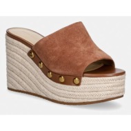  michael michael kors σαγιονάρες γυναικεία σουέτ mayes wedge sandal
