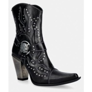  new rock μποτάκια γυναικεία δερμάτινα nomada negro lux , box plane, bull acero