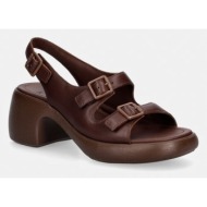  camper σανδάλια με ψηλό τακούνι δερμάτινα thelma sandal