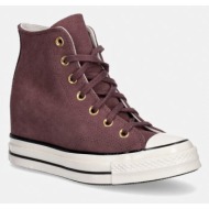  converse chuck 70 wedge γυναικεία πάνινα σουέτ
