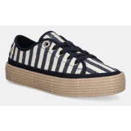  πάνινα παπούτσια tommy hilfiger vulc rope sneaker ithaca