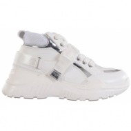  laura biagiotti παπουτσια sneakers με ιμαντα λευκο/ασημι