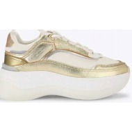  kurt geiger παπουτσια sneakers kensington pump logo χρυσο / λευκο