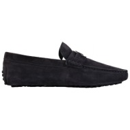  karl lagerfeld παπουτσια loafer bit logo driver suede μπλε