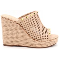  laura biagiotti παπουτσια μules φασα τρουκ logo mπεζ