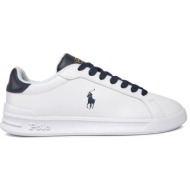  ralph lauren παπουτσια sneakers hrt ct ii-sk-ltl mπλε λεπτομερειες logo λευκο