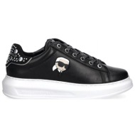  karl lagerfeld παπουτσια sneakers kapri μεταλλικες λεπτομεριες logo μαυρο/λευκο