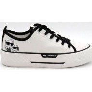  karl lagerfeld παπουτσια sneakers kampus max iii twin kambaς logo λευκο