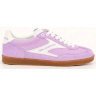  karl lagerfeld παπουτσια sneakers kandidate lo lace δερμα/σουετ logo λιλα/λευκο