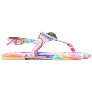  kurt geiger παπουτσια σανδαλια kensington flat slingback στρας logo πολυχρωμο