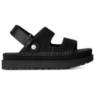  ugg παπουτσια πεδιλα/παντοφλες goldenstar glide σουετ logo μαυρο