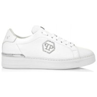  philipp plein παπουτσια sneakers low-top leather hexagon λευκο