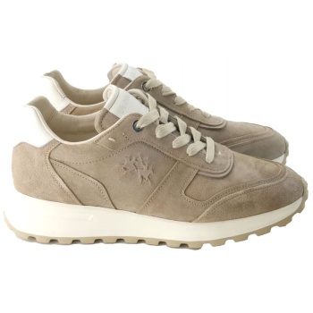 la martina παπουτσια sneakers suede μπεζ