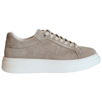 la martina παπουτσια sneakers suede μπεζ