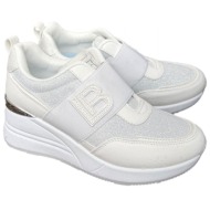  laura biagiotti παπουτσια sneakers στρας logo μπεζ