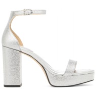  michael kors παπουτσια πεδιλα merriam platform sandal γκλιτερ logo ασημι