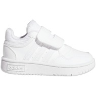  adidas hoops 3.0 cf βρεφικά δερμάτινα λευκά sneakers με αυτοκόλητο