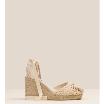 wedge espadrille in macrame με κορδέλες σε προσφορά