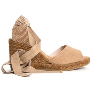  open wedge espadrille in cotton με κορδέλες