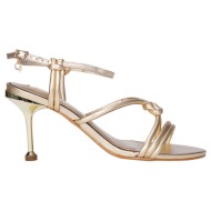 gaudi γυναικεία πέδιλα δερμάτινα με λεπτά λουράκια σε χρυσό μεταλλικό