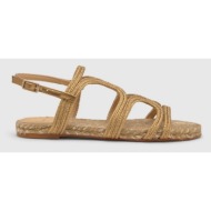  castaner γυναικεία σανδάλια flat με μεταλλική πλέξη και buckle κλείσιμο