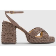  castaner γυναικεία πέδιλα από raffia με πλατφόρμα και χοντρό τακούνι